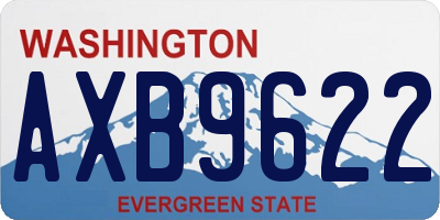 WA license plate AXB9622