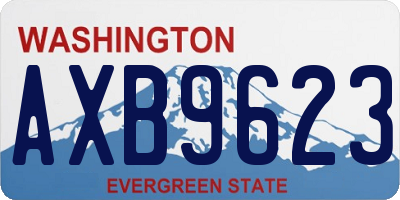 WA license plate AXB9623