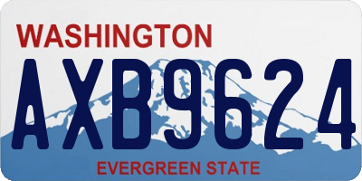 WA license plate AXB9624