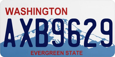 WA license plate AXB9629