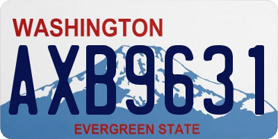 WA license plate AXB9631