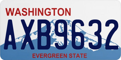 WA license plate AXB9632