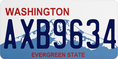 WA license plate AXB9634