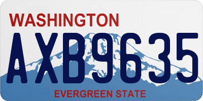 WA license plate AXB9635