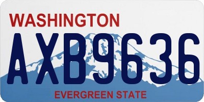 WA license plate AXB9636