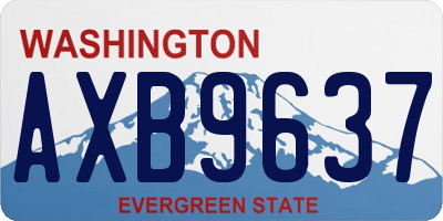WA license plate AXB9637