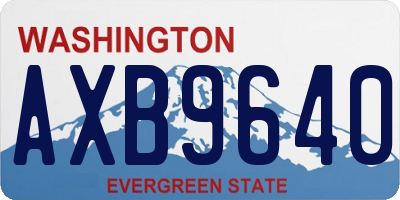 WA license plate AXB9640