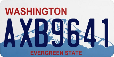 WA license plate AXB9641