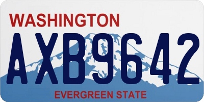WA license plate AXB9642