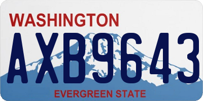 WA license plate AXB9643