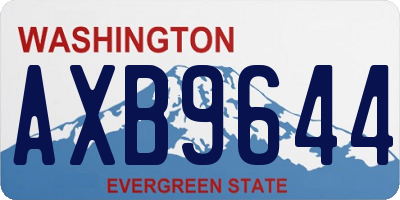 WA license plate AXB9644