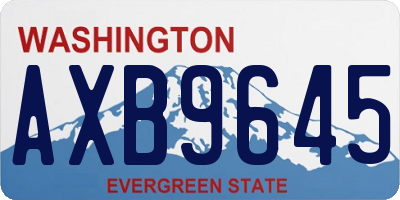 WA license plate AXB9645