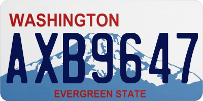 WA license plate AXB9647