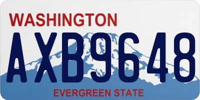 WA license plate AXB9648