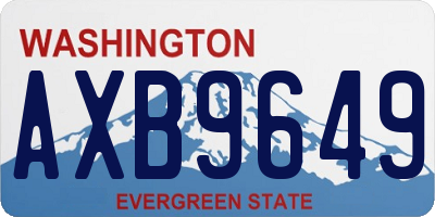 WA license plate AXB9649