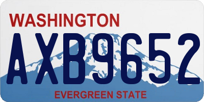 WA license plate AXB9652