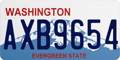 WA license plate AXB9654