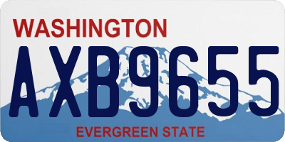 WA license plate AXB9655