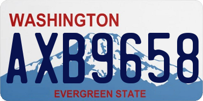 WA license plate AXB9658