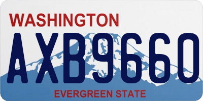 WA license plate AXB9660