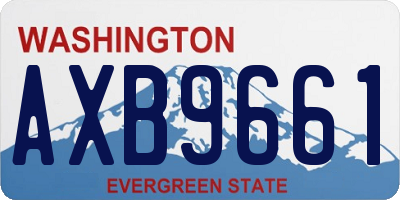WA license plate AXB9661