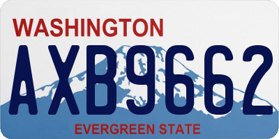 WA license plate AXB9662