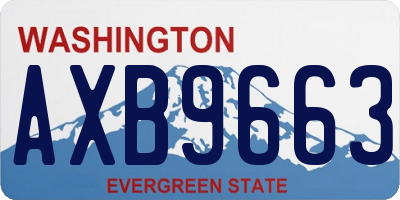 WA license plate AXB9663