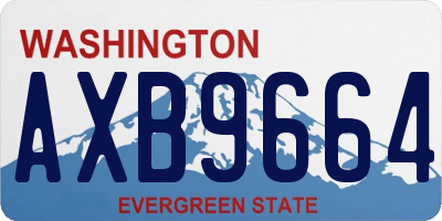 WA license plate AXB9664