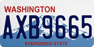 WA license plate AXB9665