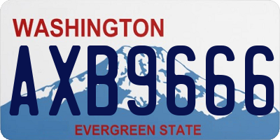 WA license plate AXB9666