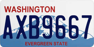 WA license plate AXB9667