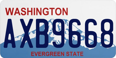 WA license plate AXB9668