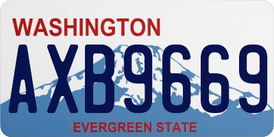 WA license plate AXB9669