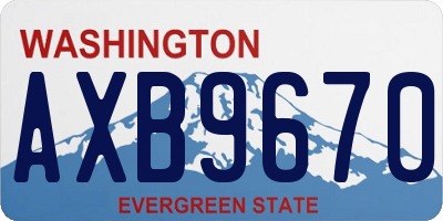 WA license plate AXB9670