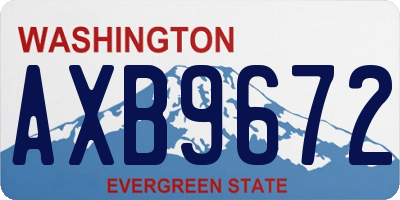 WA license plate AXB9672