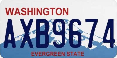 WA license plate AXB9674