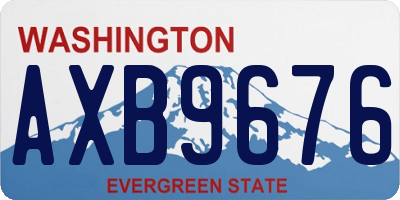 WA license plate AXB9676