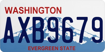 WA license plate AXB9679