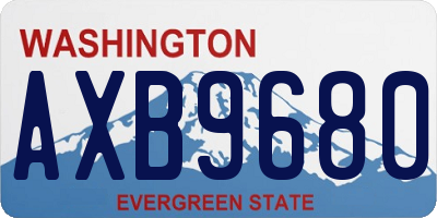WA license plate AXB9680