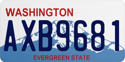 WA license plate AXB9681