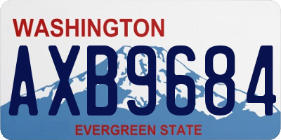 WA license plate AXB9684