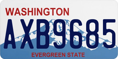 WA license plate AXB9685