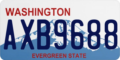 WA license plate AXB9688