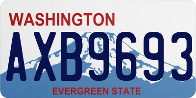 WA license plate AXB9693