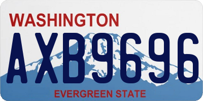 WA license plate AXB9696