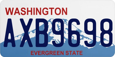 WA license plate AXB9698