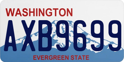 WA license plate AXB9699