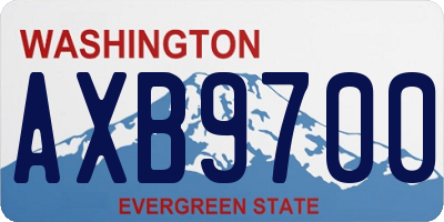 WA license plate AXB9700