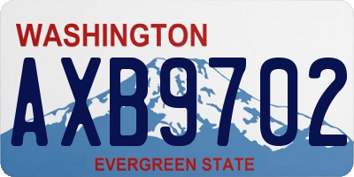 WA license plate AXB9702