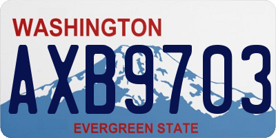 WA license plate AXB9703